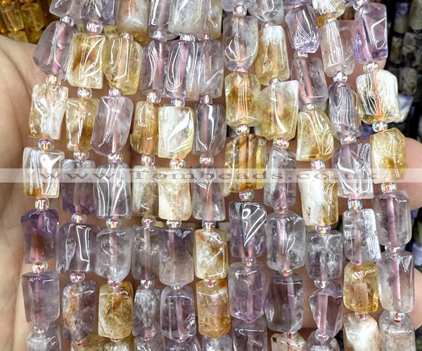 CTB1260 15 inches 6*10mm - 8*12mm faceted tube ametrine beads