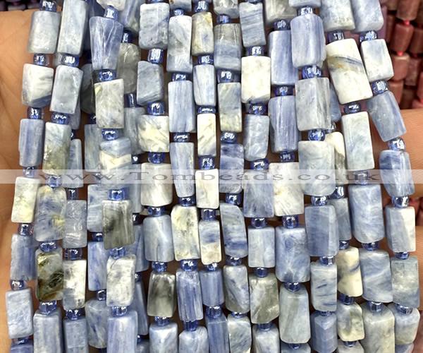 CTB1282 15 inches 6*10mm - 8*10mm faceted tube kyanite beads