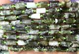 CTB1286 15 inches 6*10mm - 8*12mm faceted tube euchlorite beads