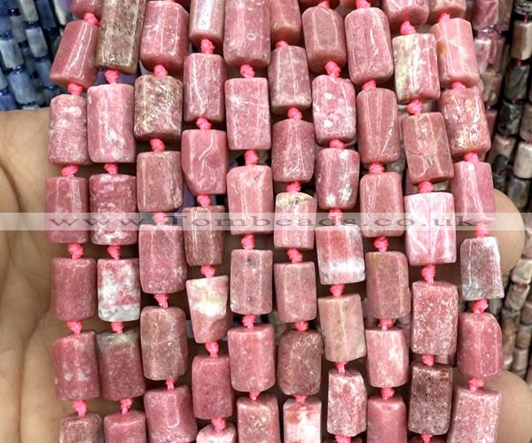 CTB1299 15 inches 6*10mm - 8*12mm faceted tube fowlerite beads