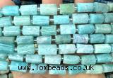 CTB1306 15 inches 6*10mm - 8*12mm faceted tube amazonite beads