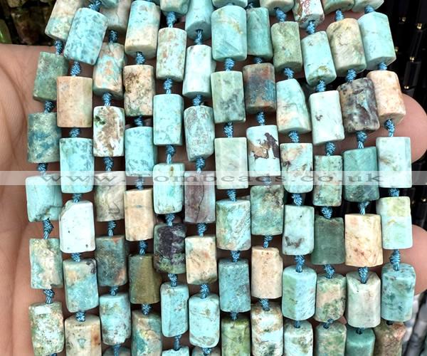 CTB1314 15 inches 6*10mm - 8*12mm faceted tube chrysotine beads