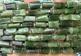CTB1321 15 inches 6*10mm - 8*12mm faceted tube Canadian jade beads