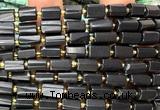 CTB1326 15 inches 6*10mm - 8*12mm faceted tube shungite beads