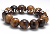 CTB14 8 inches 16mm round yellow tiger eye stretch bracelet