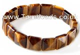 CTB15 7.5 inch 6*12mm square yellow tiger eye stretch bracelet