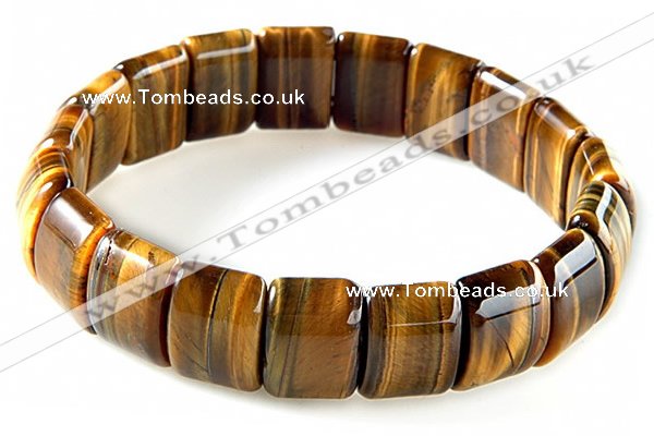 CTB16 10*14mm rectangle yellow tiger eye stretch bracelet