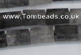 CTB206 15.5 inches 10*15mm faceted tube cloudy quartz beads