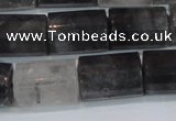 CTB216 15.5 inches 13*18mm faceted tube cloudy quartz beads