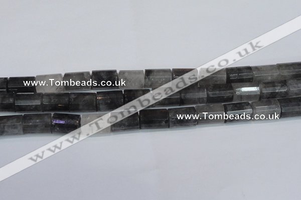 CTB216 15.5 inches 13*18mm faceted tube cloudy quartz beads