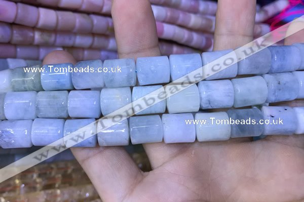 CTB251 15.5 inches 10*12mm tube natural aquamarine beads