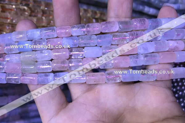 CTB252 15.5 inches 7*8mm - 7*11mm tube natural morganite beads