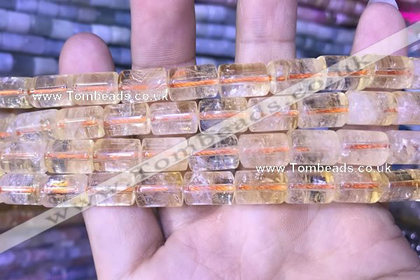 CTB255 15.5 inches 10*14mm tube natural citrine gemstone beads