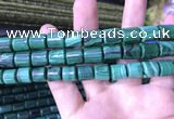 CTB259 15.5 inches 10*10mm - 10*12mm tube natural malachite beads