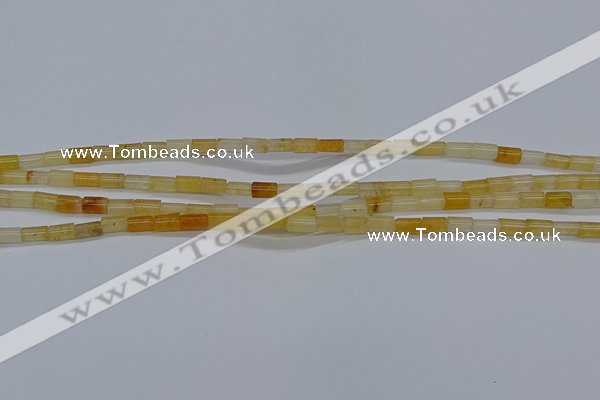 CTB301 15.5 inches 4*6mm tube yellow jade beads wholesale