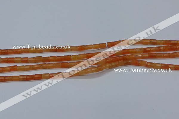 CTB303 15.5 inches 4*6mm tube red aventurine beads wholesale