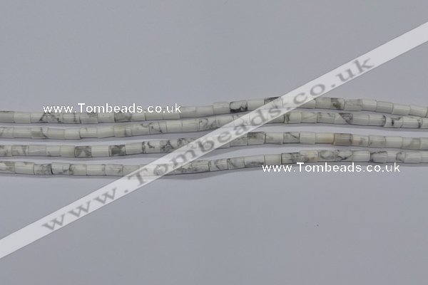 CTB304 15.5 inches 4*6mm tube white howlite beads wholesale