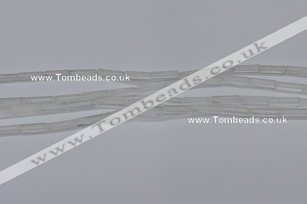 CTB310 15.5 inches 4*13mm tube white crystal beads wholesale