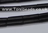 CTB318 15.5 inches 4*13mm tube black stone beads wholesale