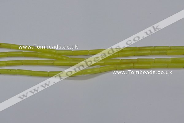 CTB323 15.5 inches 4*13mm tube lemon jade beads wholesale