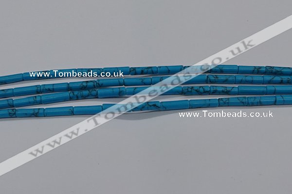 CTB342 15.5 inches 4*13mm tube imitation turquoise beads wholesale