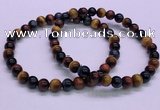 CTB35 7.5 inches 6mm round colorful tiger eye beaded bracelets