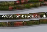 CTB350 15.5 inches 4*13mm tube unakite beads wholesale