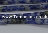 CTB355 15.5 inches 4*13mm tube blue spot stone beads wholesale