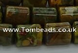 CTB530 15.5 inches 10*13mm triangle rhyolite beads wholesale