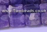 CTB563 15.5 inches 10*13mm triangle matte dogtooth amethyst beads