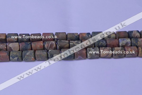 CTB568 15.5 inches 10*13mm triangle matte rhyolite beads