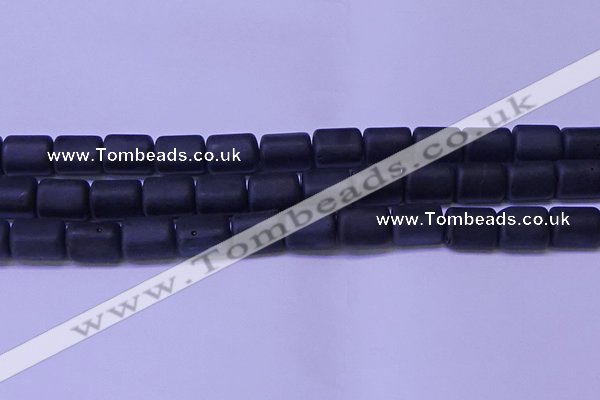 CTB577 15.5 inches 10*13mm triangle matte black agate beads