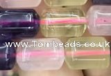 CTB603 15.5 inches 8*12mm tube mixed quartz beads wholesale