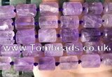 CTB651 15.5 inches 12*16mm faceted tube amethyst beads