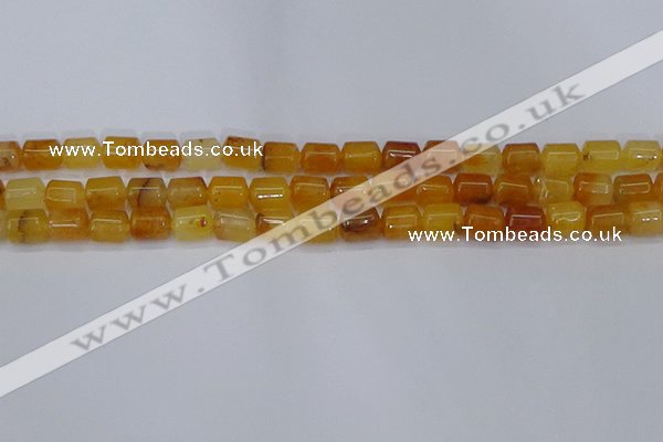 CTB702 15.5 inches 6*8mm tube yellow jade beads wholesale