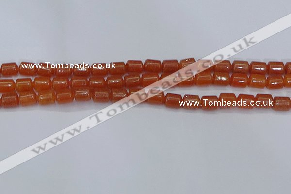 CTB704 15.5 inches 6*8mm tube red aventurine beads wholesale