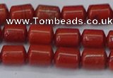 CTB709 15.5 inches 6*8mm tube red jasper beads wholesale