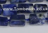 CTB735 15.5 inches 6*10mm - 8*12mm faceted tube sodalite beads