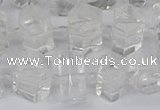 CTB750 15.5 inches 6*10mm - 8*12mm faceted tube white crystal beads