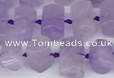 CTB752 15.5 inches 6*10mm - 8*12mm faceted tube lavender amethyst beads