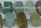 CTB755 6*10mm - 8*12mm faceted tube blue & green kyanite beads