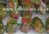 CTB758 15.5 inches 6*10mm - 8*12mm faceted tube unakite beads