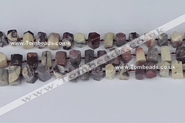 CTB760 6*10mm - 8*12mm faceted tube purple striped jasper beads