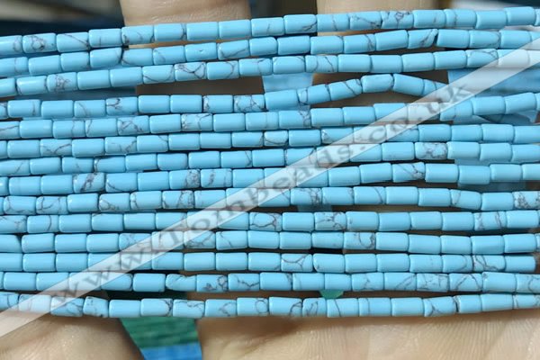 CTB805 15.5 inches 2*4mm tube turquoise beads wholesale