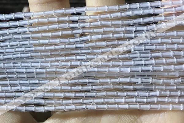 CTB810 15.5 inches 2*4mm tube white crystal beads wholesale