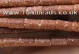 CTB821 15.5 inches 2*4mm tube goldstone beads wholesale