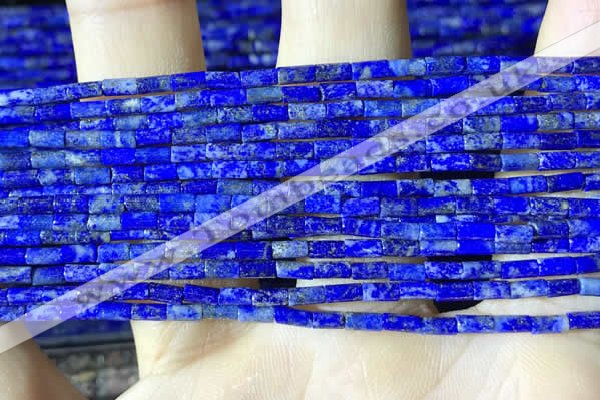 CTB825 15.5 inches 2*4mm tube lapis lazuli beads wholesale