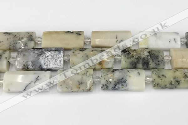 CTB850 13*25mm - 15*28mm faceted flat tube gemstone beads