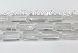 CTB860 13*25mm - 15*28mm faceted flat tube white crystal beads