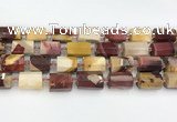 CTB873 13*25mm - 14*19mm faceted tube mookaite beads